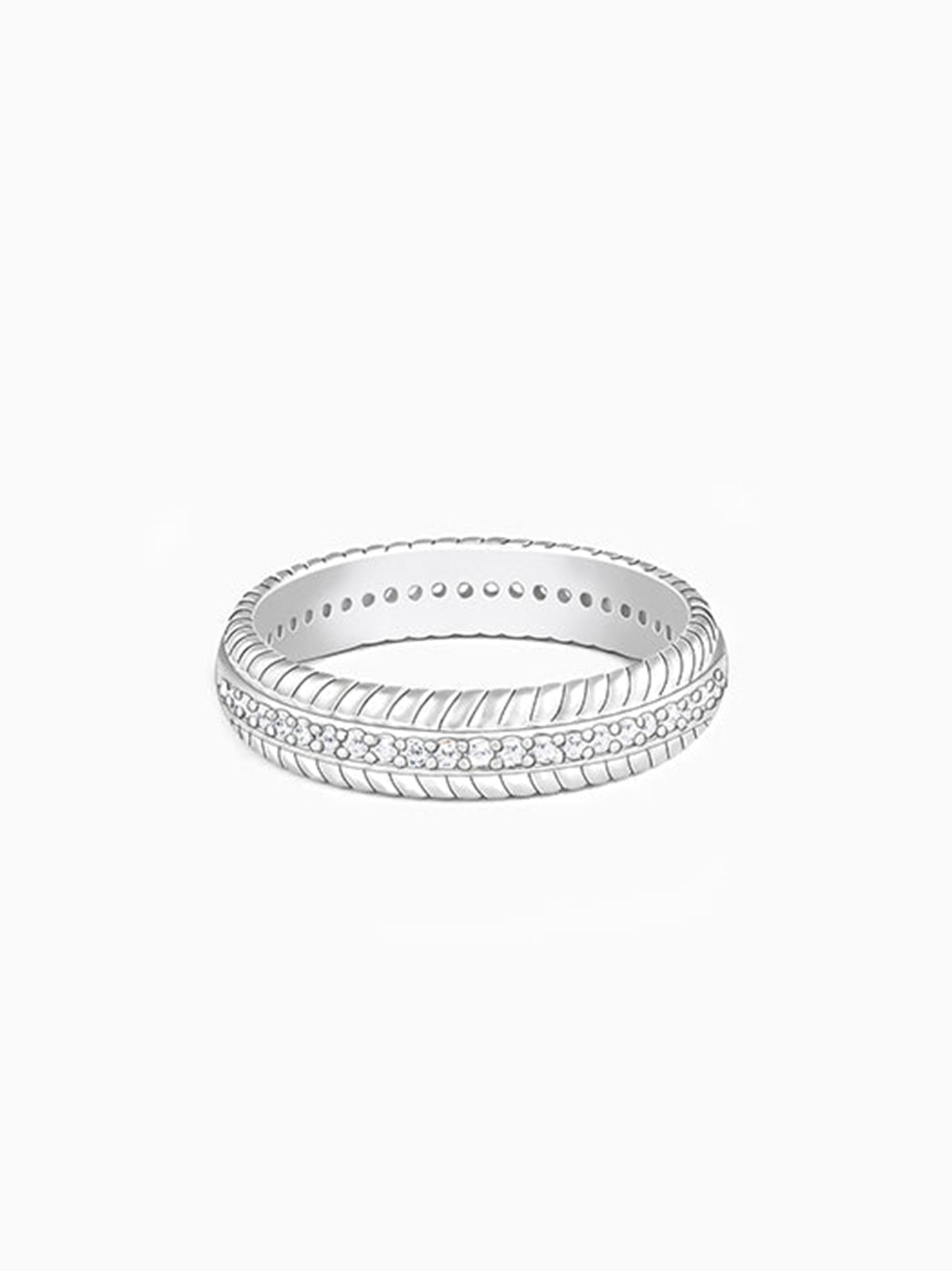 Silver Zircon Tiered Beauty Ring
