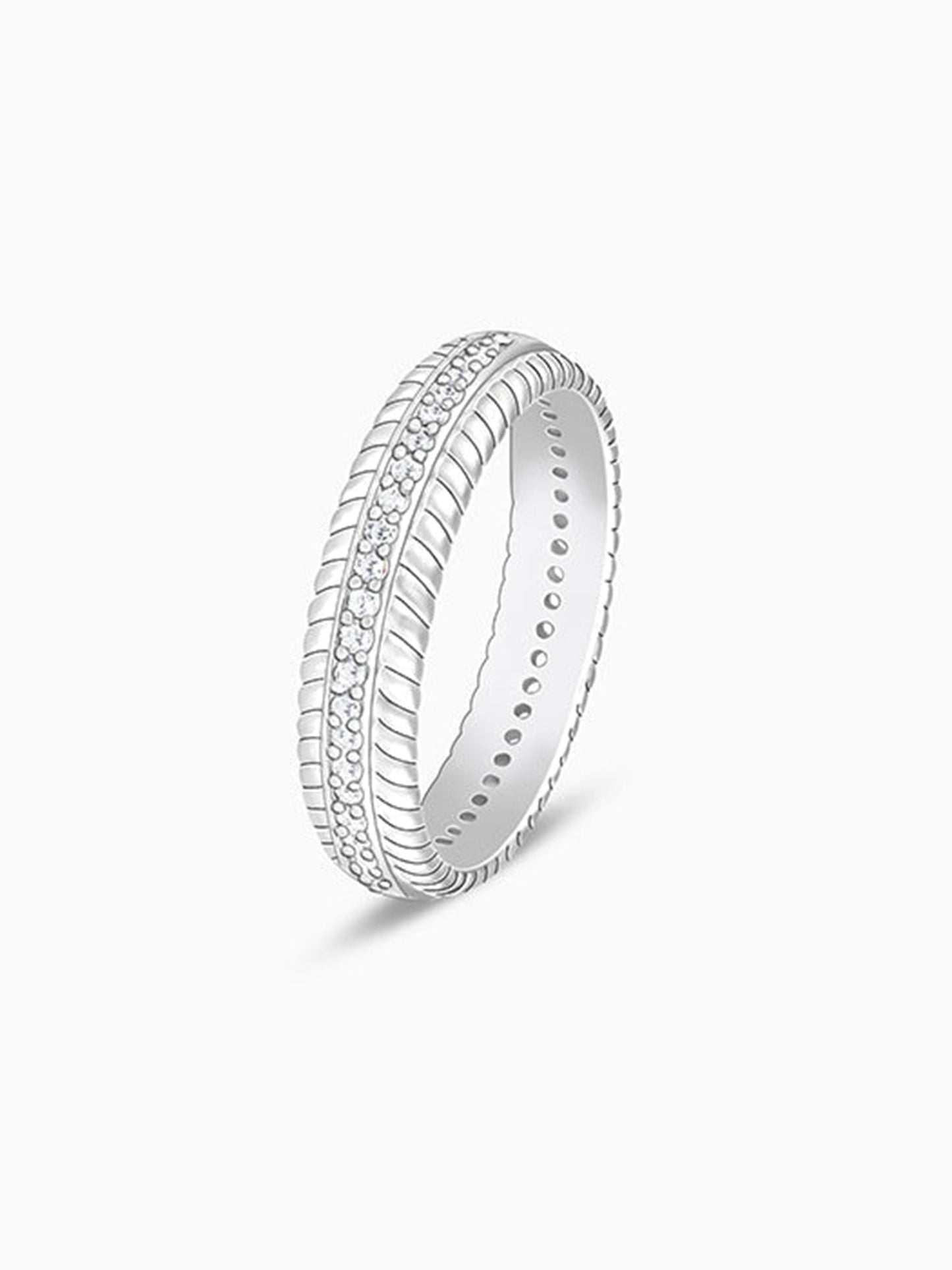 Silver Zircon Tiered Beauty Ring