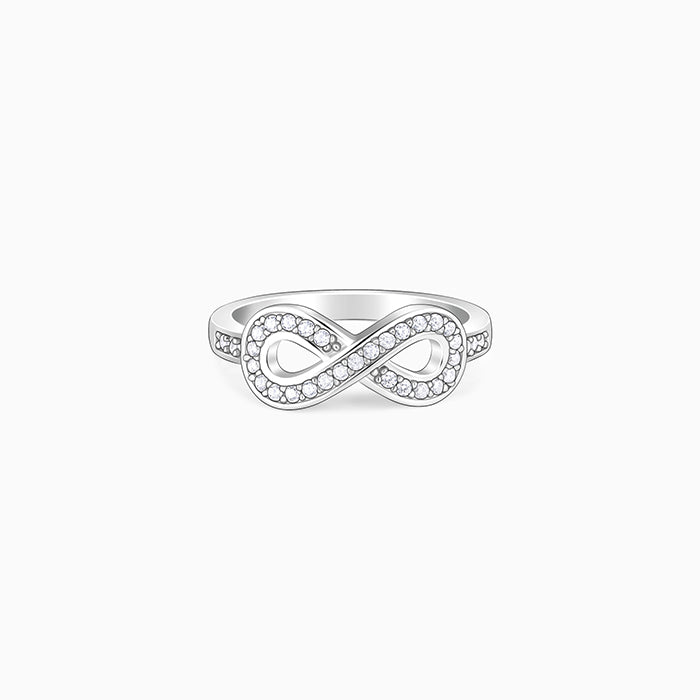 Silver Zircon Eternal Shine Infinity Ring