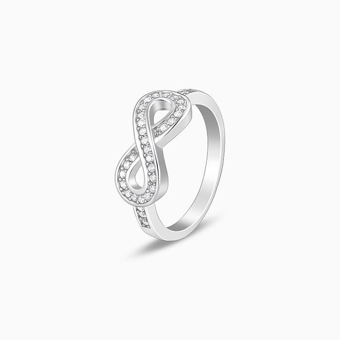 Silver Zircon Eternal Shine Infinity Ring