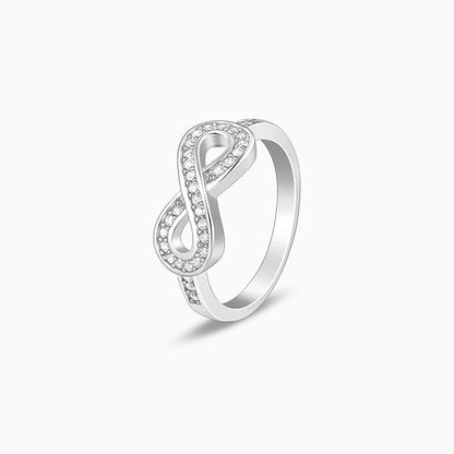 Silver Zircon Eternal Shine Infinity Ring
