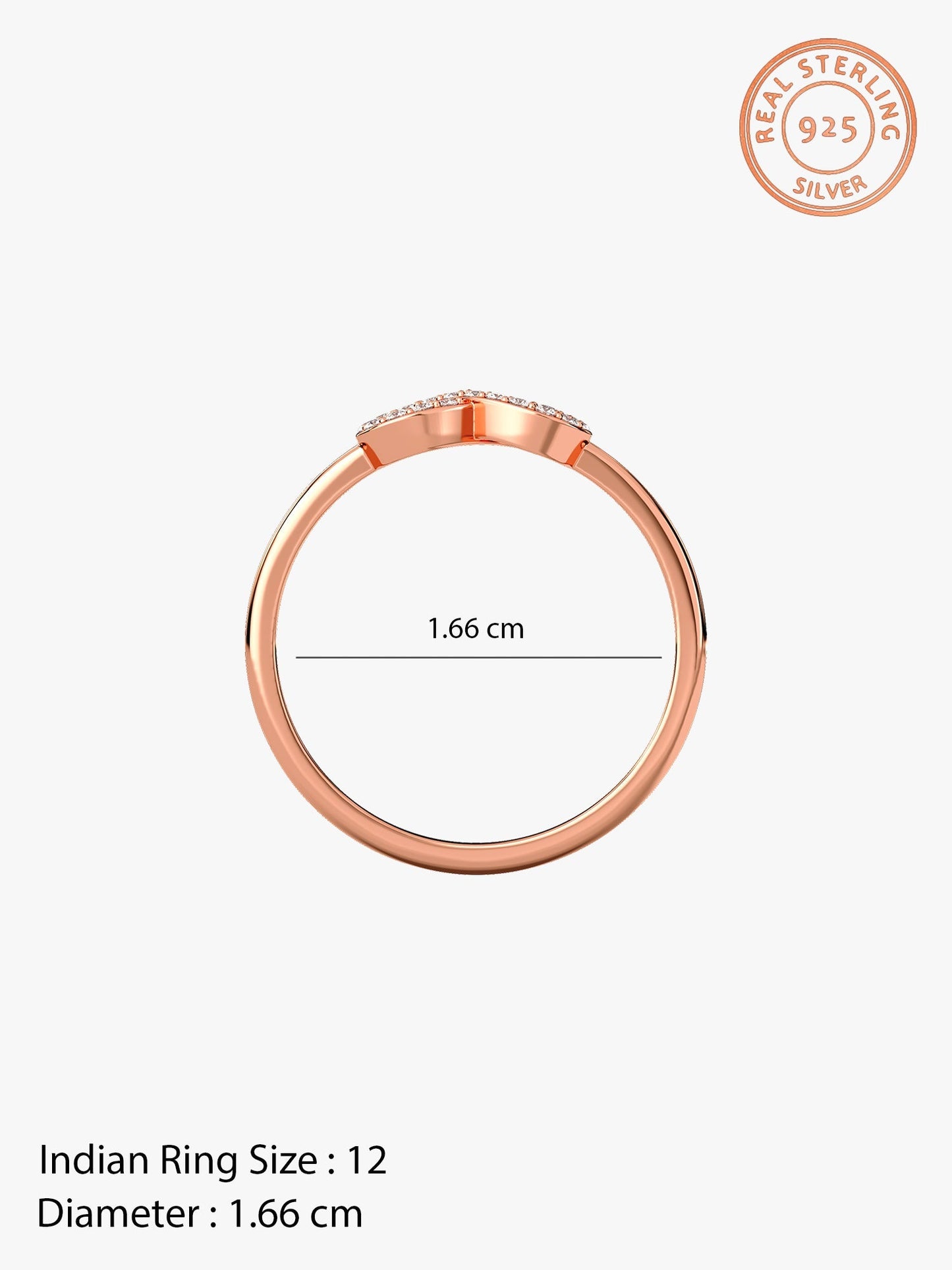 Rose Gold Zircon Loop of Hope Ring