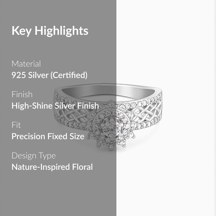Silver Filigree Florid Ring