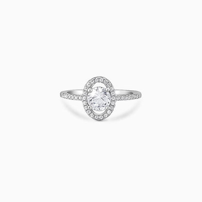 Silver Elliptical Ring