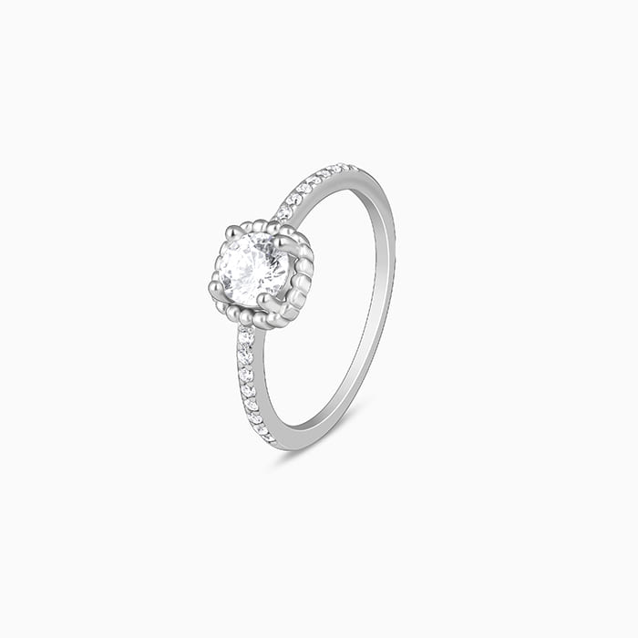 Silver Zircon Stardust Ring