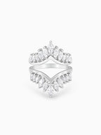 Silver Layered Zirconia Statement Ring