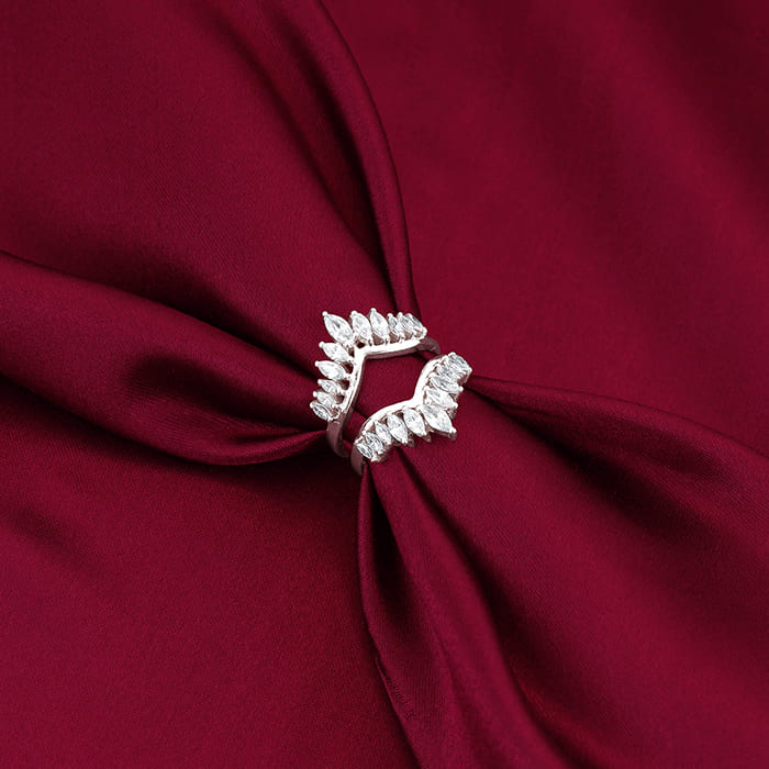 Silver Layered Zirconia Statement Ring