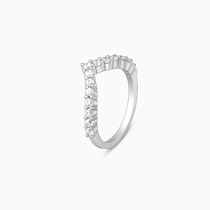 Silver Classic Zircon Vanki Ring