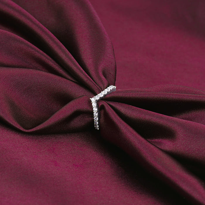 Silver Classic Zircon Vanki Ring