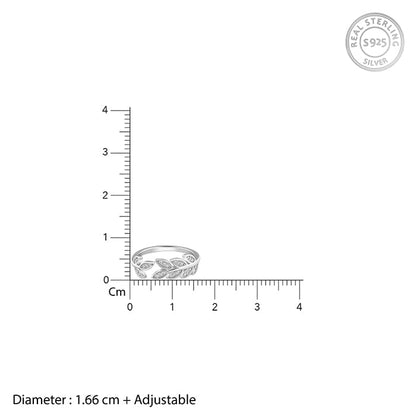 Anushka Sharma Silver Zircon Leaf Ring