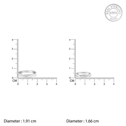 Silver Zirconia Twist Couple Bands