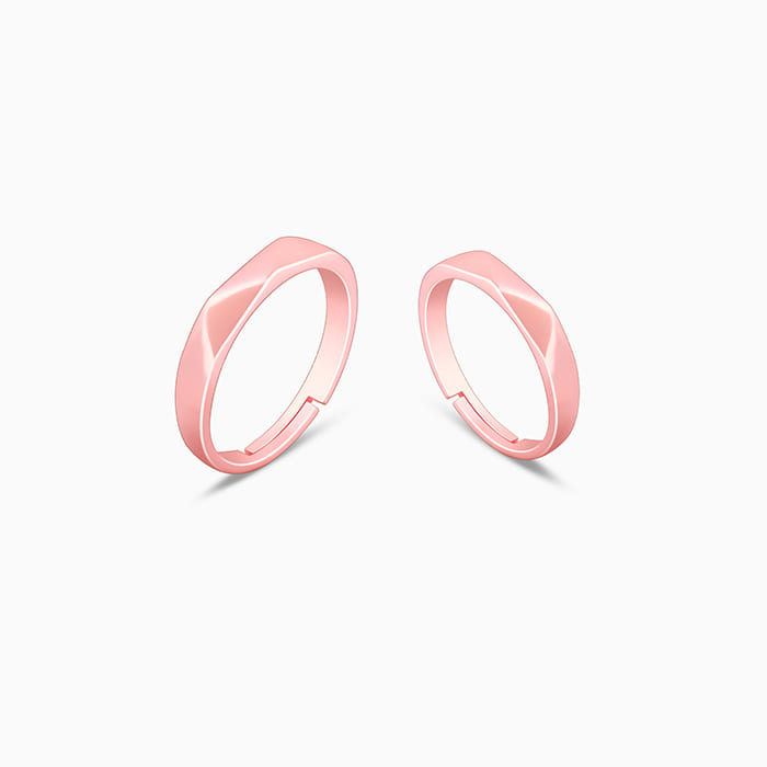 Rose Gold Geometric Couple Bands
