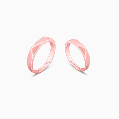 Rose Gold Geometric Couple Bands
