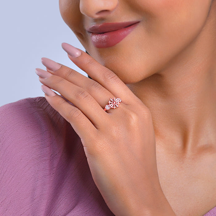 Rose Gold Sparkling Sun Ring