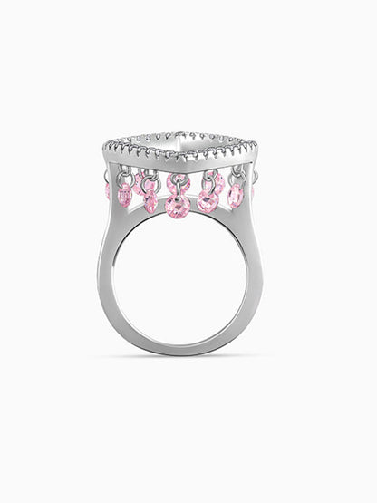 Silver Love In Charm Ring
