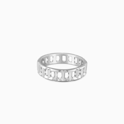 Silver Windowpane Ring For Him