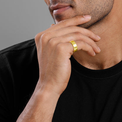 Golden Minimal Style Ring For Him