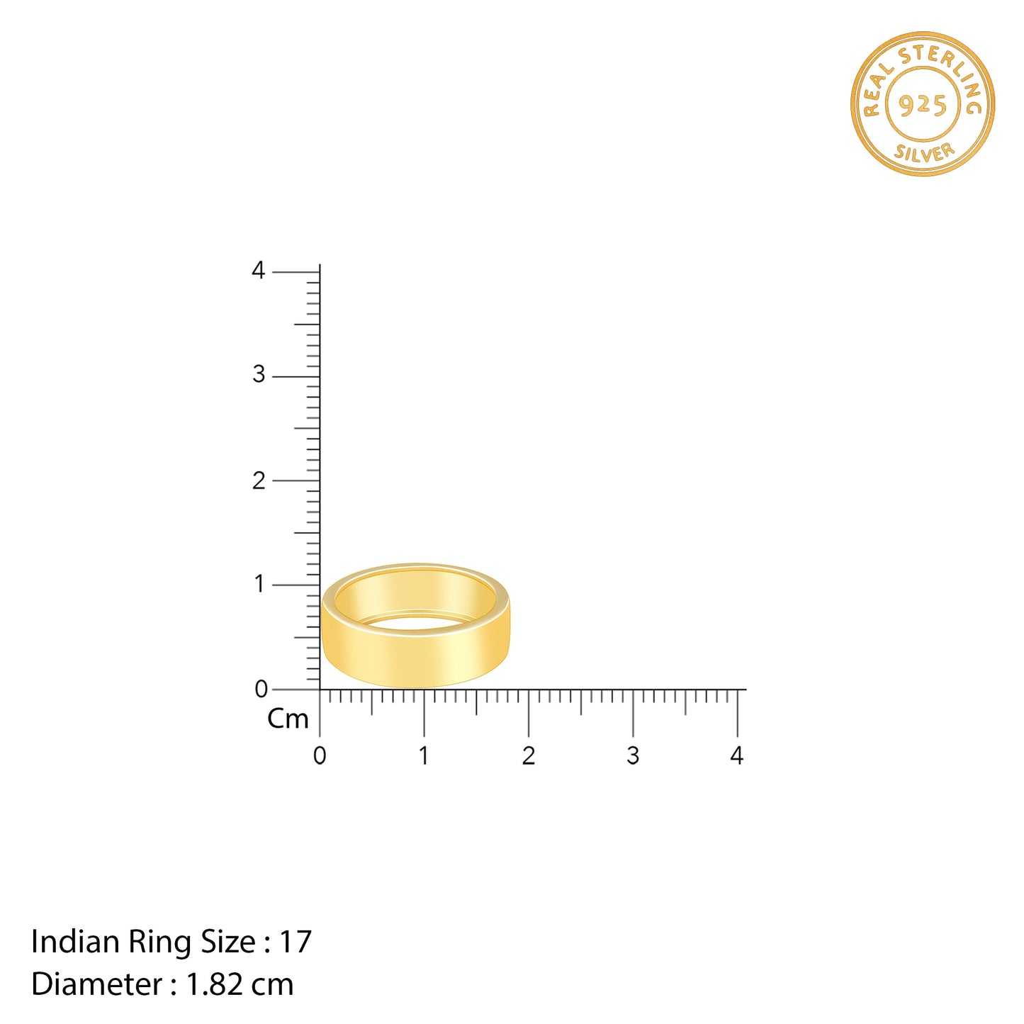 Golden Minimal Style Ring For Him