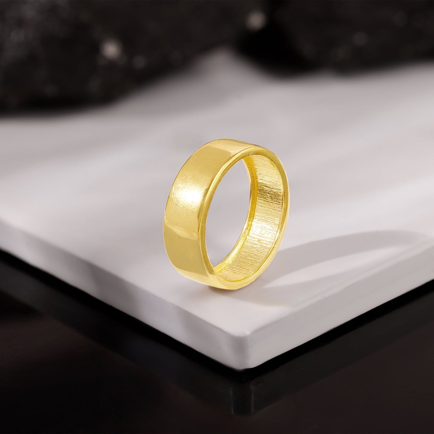 Golden Minimal Style Ring For Him