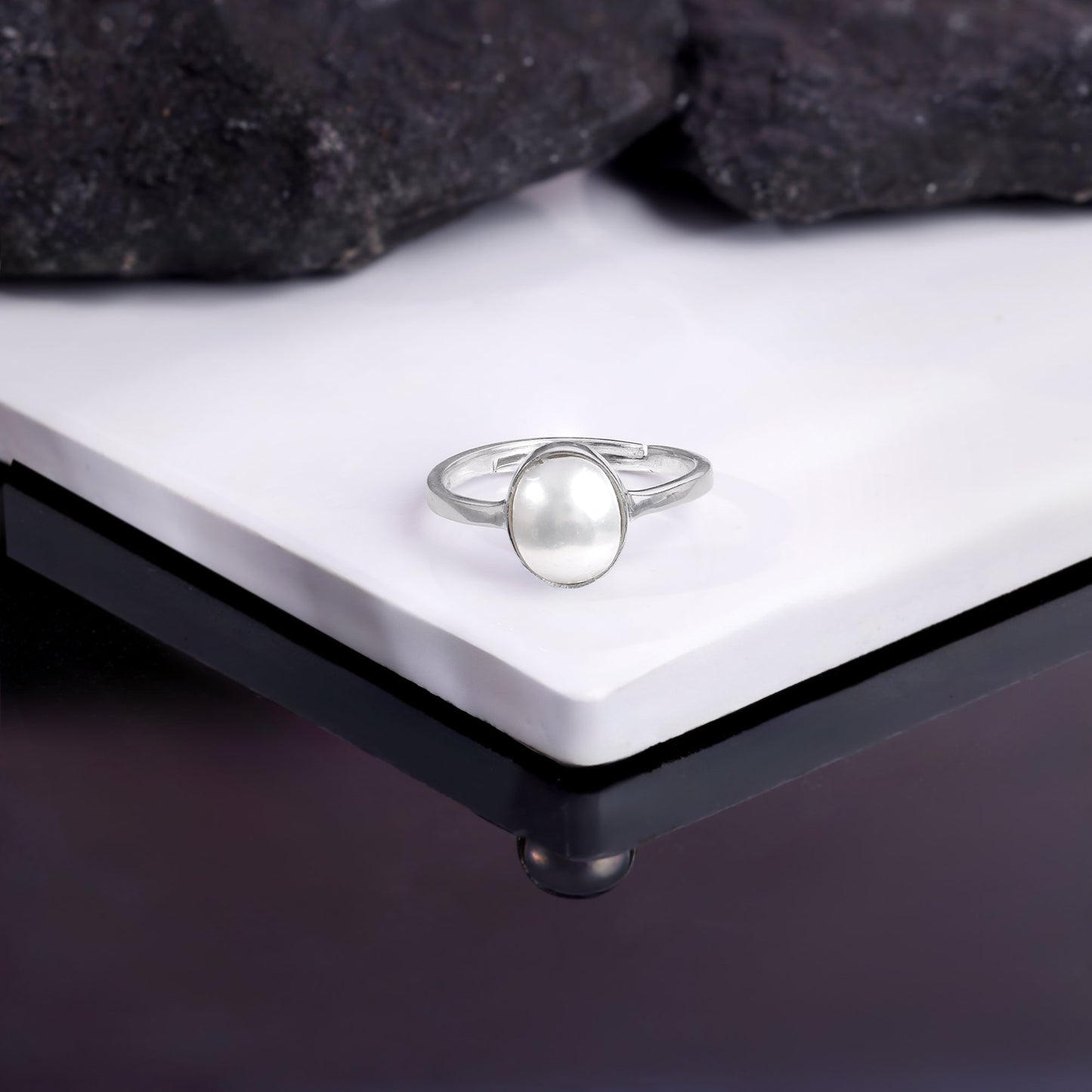 Silver Pearl Ring For Him