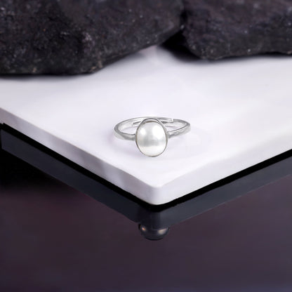 Silver Pearl Ring For Him