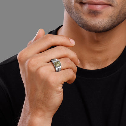 Oxidised Silver Heritage Ring For Him