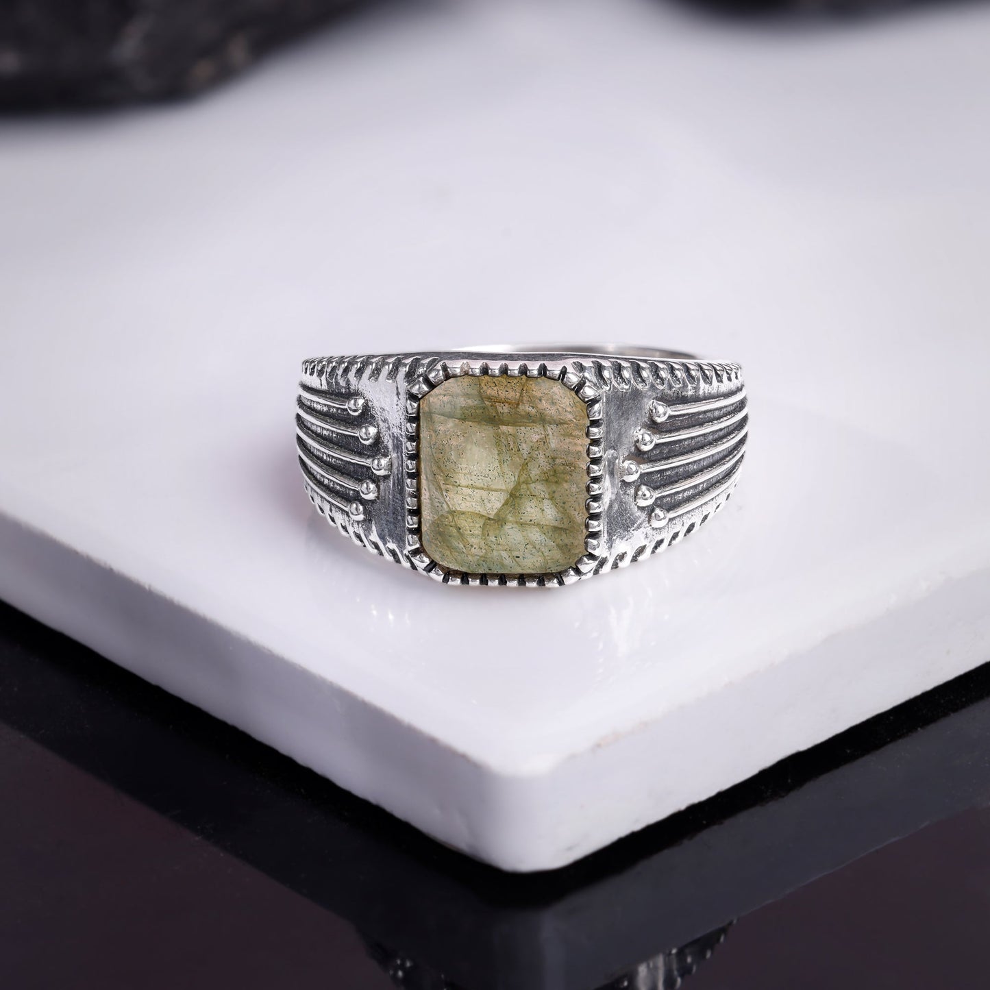 Oxidised Silver Heritage Ring For Him