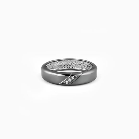Black Rhodium Zirconia Band For Him