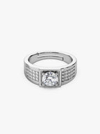 Silver Classic Stud Ring For Him