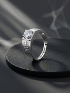 Silver Classic Stud Ring For Him