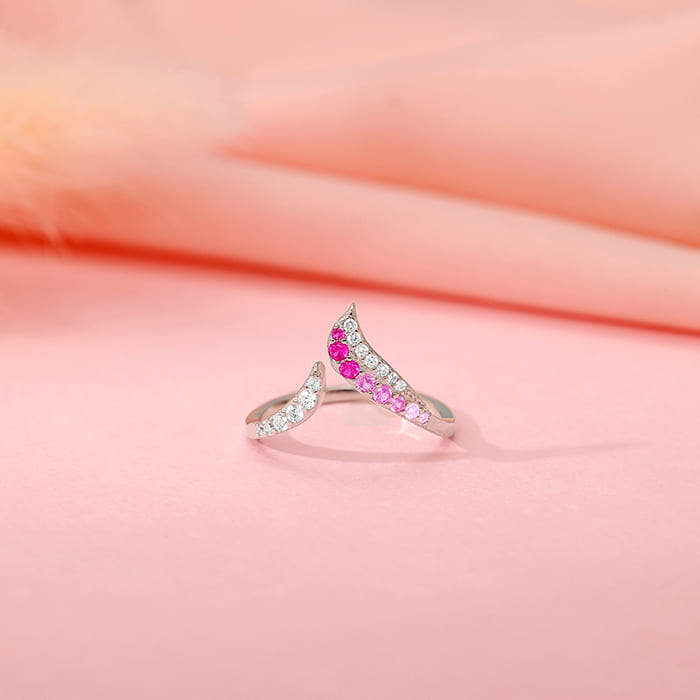 Silver Ombre Heart Ring