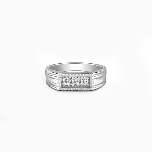 Silver Modern Simplicity Ring For Him