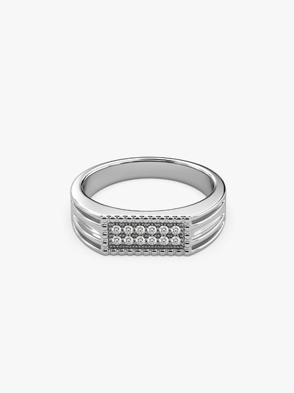 Silver Modern Simplicity Ring For Him