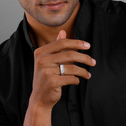 Silver Modern Simplicity Ring For Him