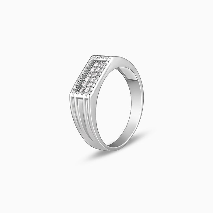 Silver Modern Simplicity Ring For Him