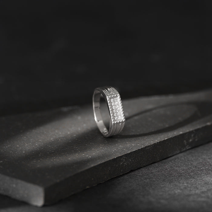 Silver Modern Simplicity Ring For Him