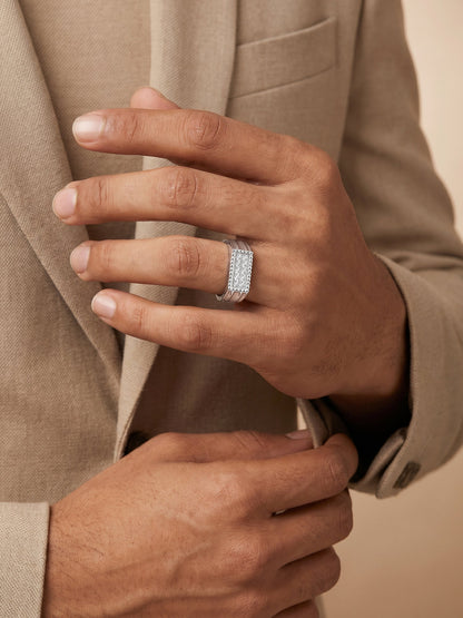 Silver Modern Simplicity Ring For Him