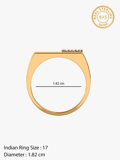 Golden Square in Rectangle Ring For Him
