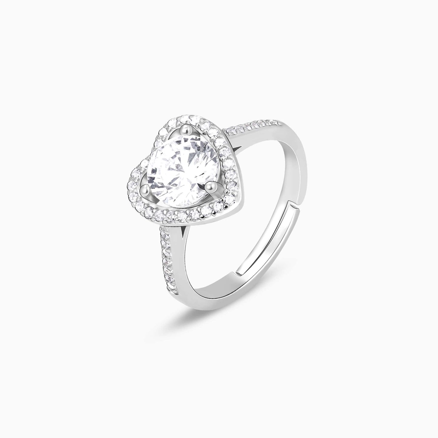 Silver Zircon Heart's Desire Ring