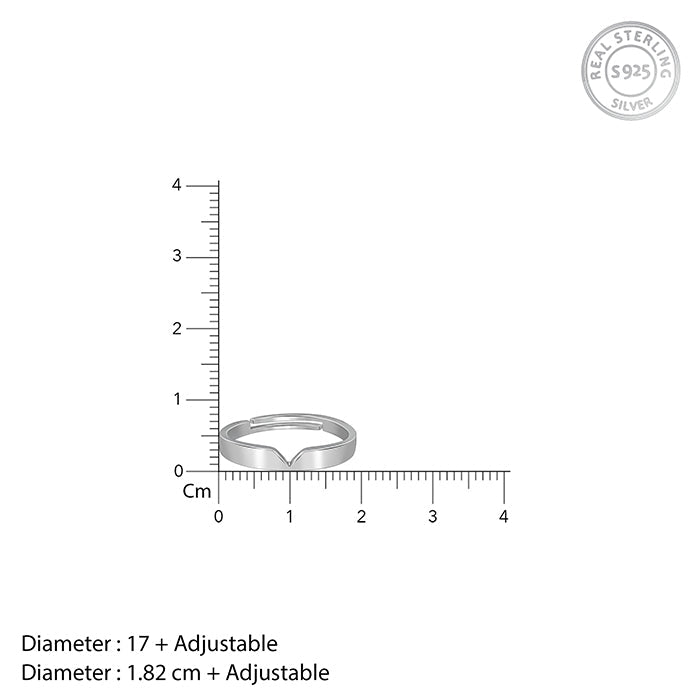 Silver Classic V Ring For Him