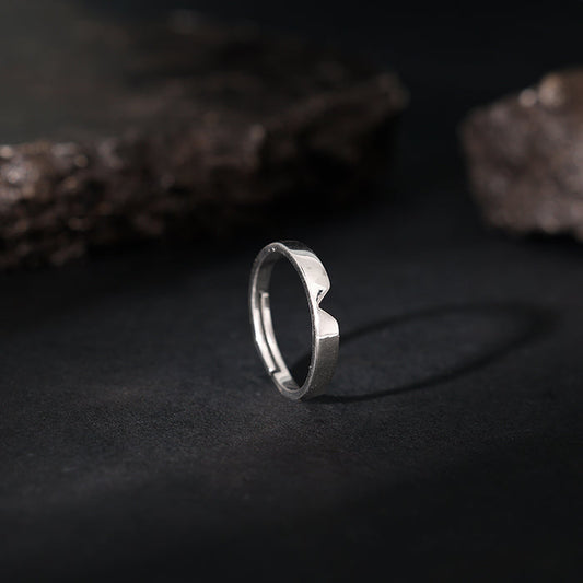 Silver Classic V Ring For Him