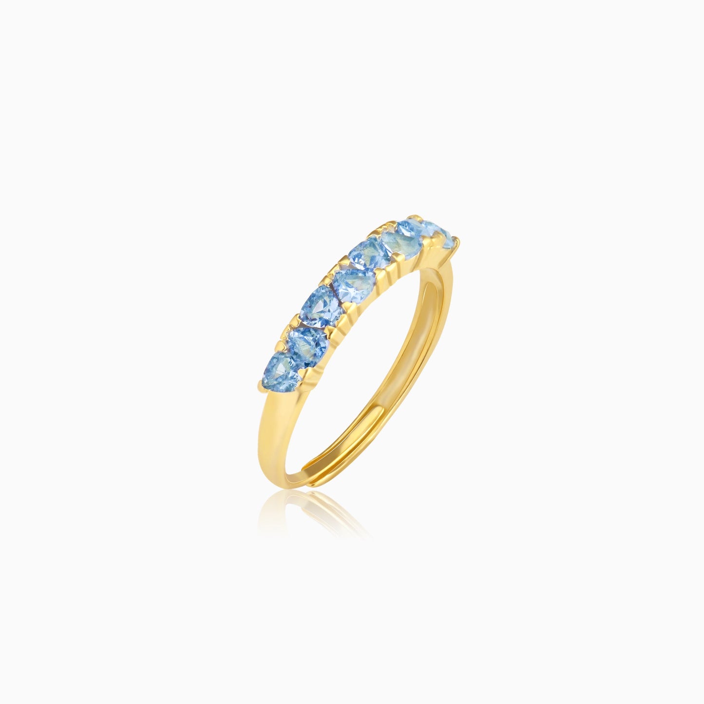 Golden Blue Poppy Ring