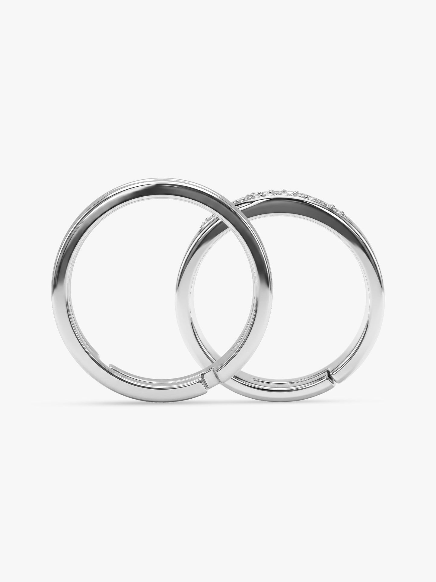 Silver Vintage Couple Band