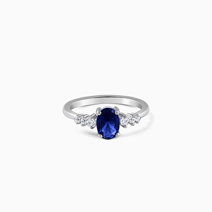 Silver Blue Admiring Ring