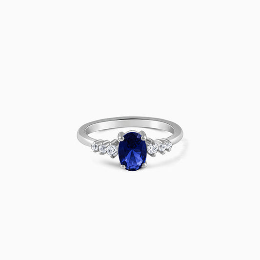 Silver Blue Admiring Ring