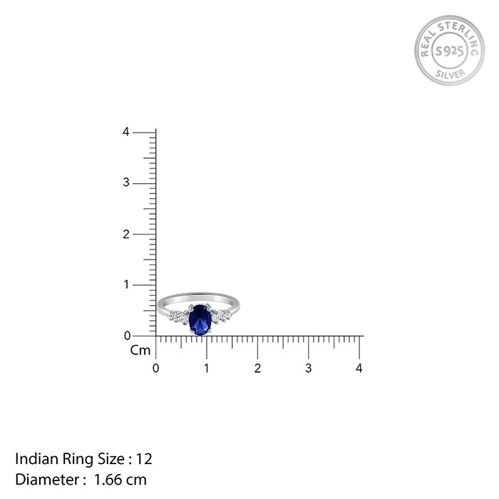Silver Blue Admiring Ring