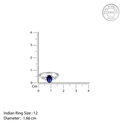 Silver Blue Admiring Ring