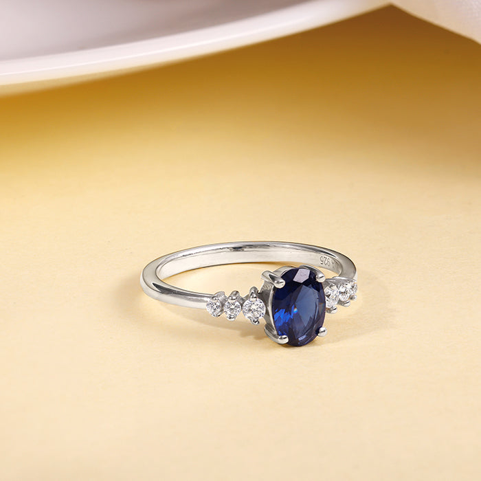 Silver Blue Admiring Ring