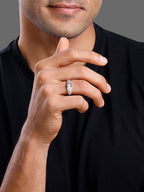 Silver Zirconia Shadow Ring For Him