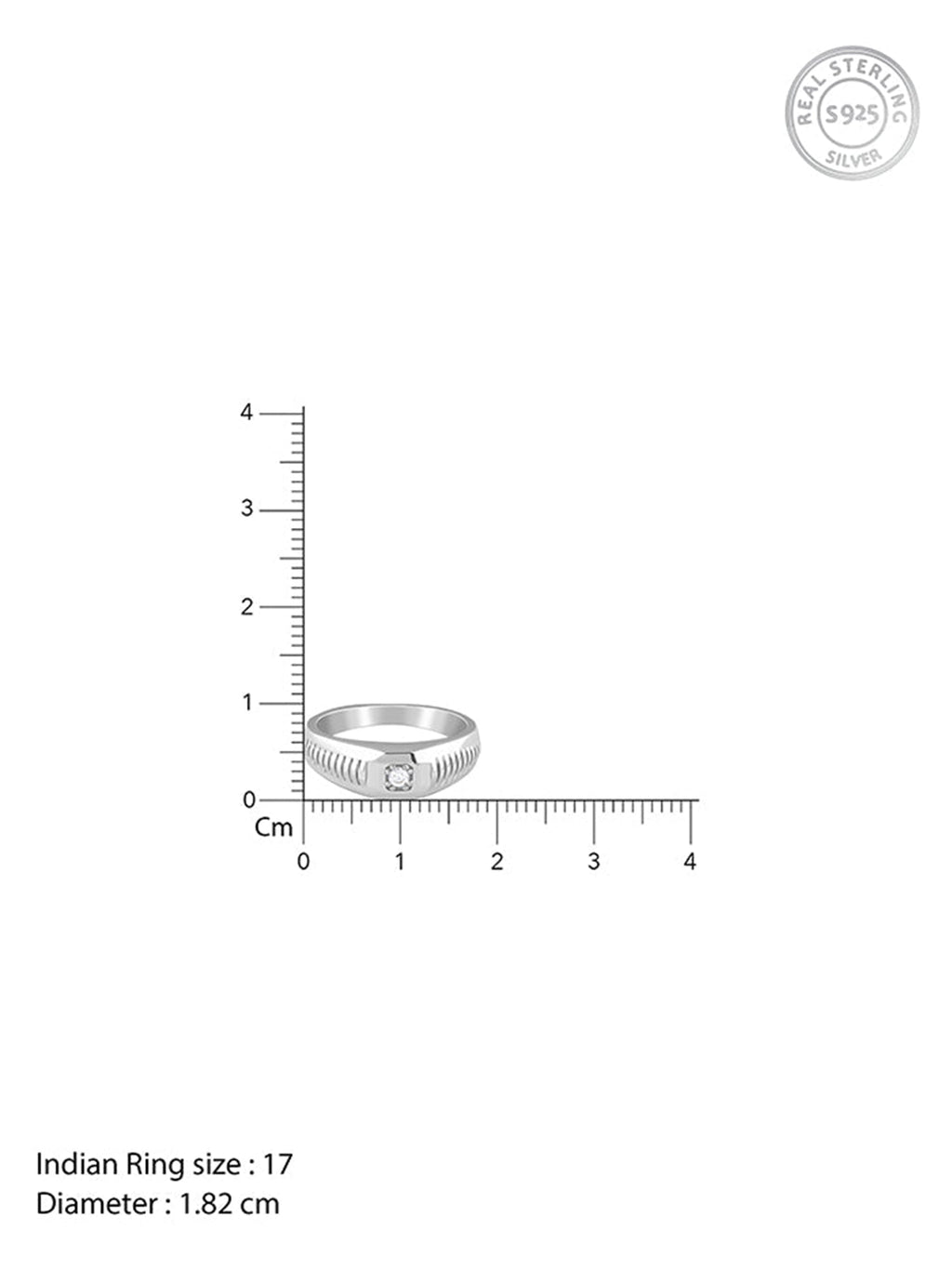 Silver Zirconia Shadow Ring For Him
